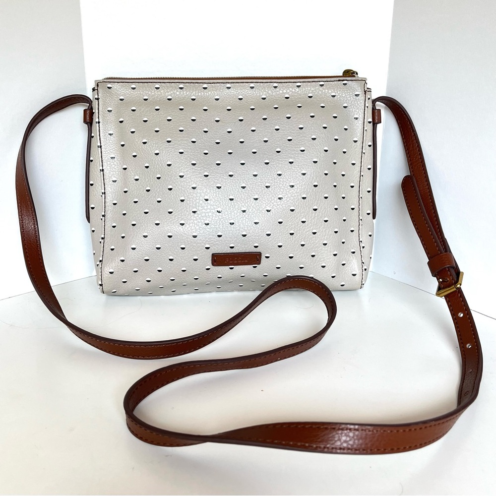Vintage Fossil Polka Dot Crossbody Bag